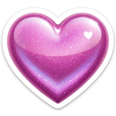 Pink glitter heart  sticker