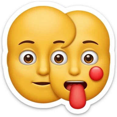 an emoji sniffing another emoji's cheek, with a small sniffing gesture sticker