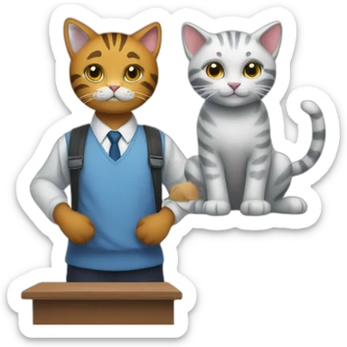A shool and a biggest cat sticker