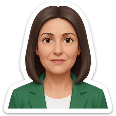 femme algérienne mince peau claire yeux marrons 64 ans cheveux mi longs lisses sticker