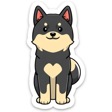 cute black Shiba Inu dog standing full body view sticker
