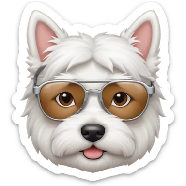 Westie Dog with cool glasses sticker
