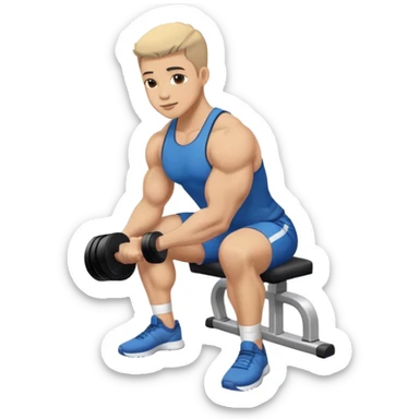 man seated weighted wrist curl sticker