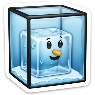 closet inside a large ice cube sticker