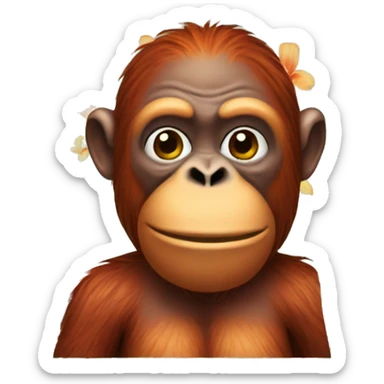 orangutan wearing a hawaiian shirt sticker