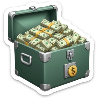 unlocked vault full of cash sticker