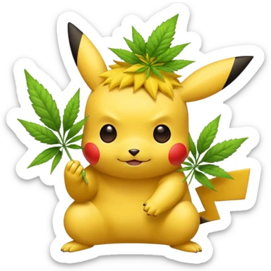 pikachu with weed sticker