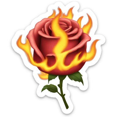 a rose in flames, burning  sticker