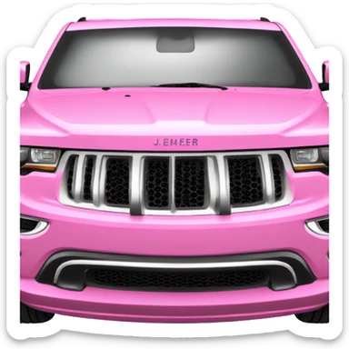 Pink jeep grand Cherokee with black wheels sticker