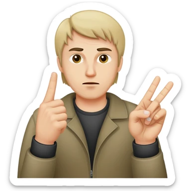 Normal emoji looking dude giving someone the middle finger sticker