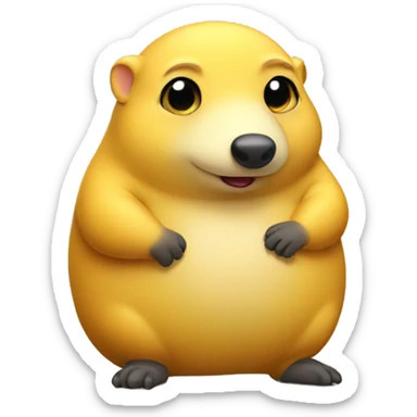 fat yellow mole sticker