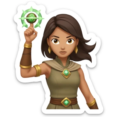 earth bender woman who has powers to shape earth sticker