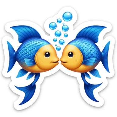 two fishes kissing sticker