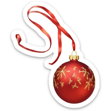 Real Red Christmas bauble sticker