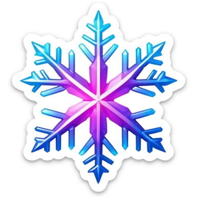 Gradient iridescent Pink violet blue star snowflake  sticker