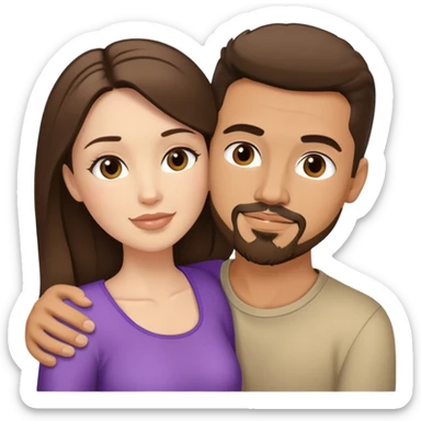 Intimate sfw between white brunette and tan Latino with goatee lover sticker