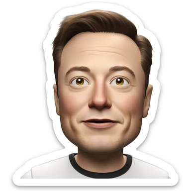 photorealistic elon musk 4k unreal engine sticker