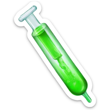 neon lime green liquid in syringe sticker