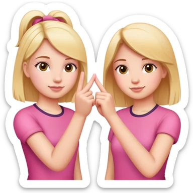 Two girls making a pinky promise  sticker