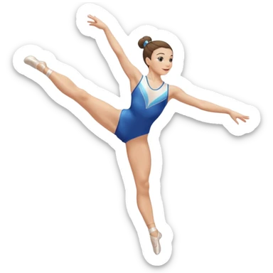 gymnast doing a toe touch sticker