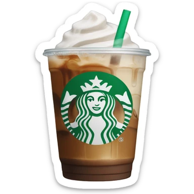 Starbuck ice coffee with ice cubes sticker