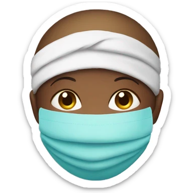 Girl with a towel on the head and a face mask  sticker