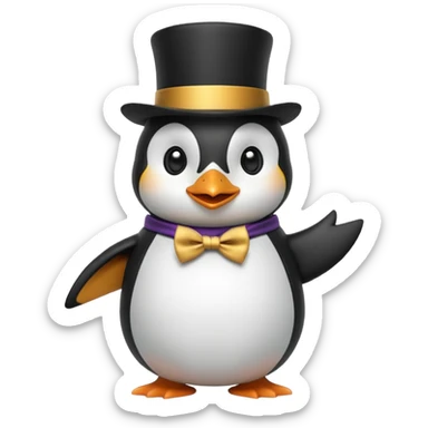 Penguin magic sticker