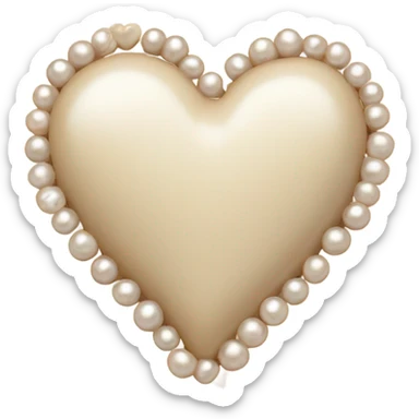 beige heart and pearls sticker