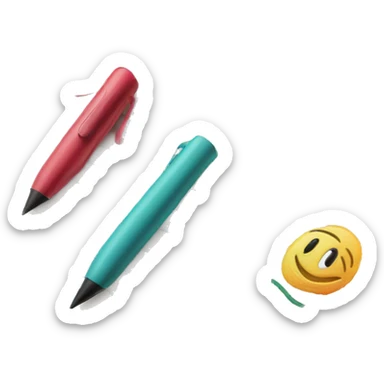 Handwriting to Text. colorful drawings. Near is pen sticker