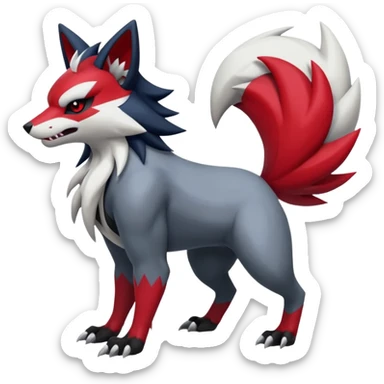 Zoroark-Zorua-Zangoose-Obstagoon-Absol-hybrid-fusion, full body sticker