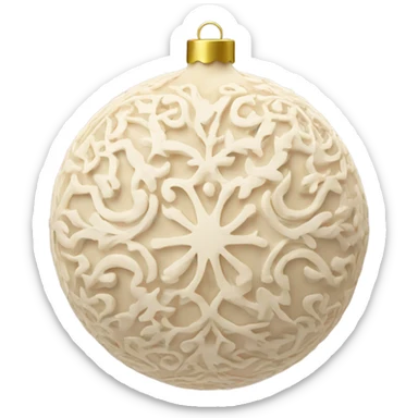 A cream-colored Christmas ornament with intricate patterns A cream-colored Christmas ornament with intricate patterns sticker
