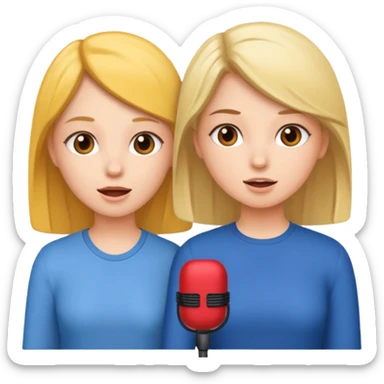 two girls practice speaking sticker