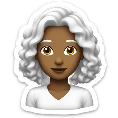 Femme blanche au cheveux noir sticker