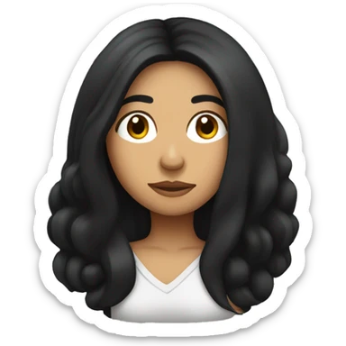 Hispanic female with long black hair super sleepy sticker