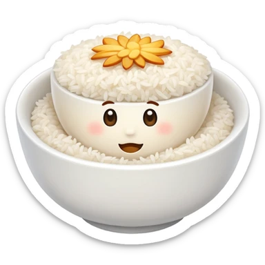  pure white rice, bowl is white sticker