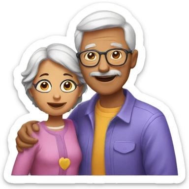 grandparents and a child sticker
