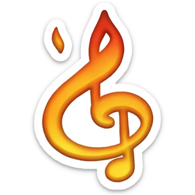 Fire music note sticker
