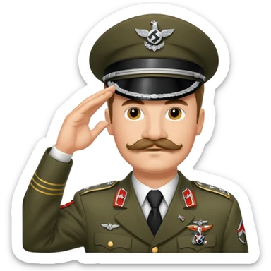 The man with the German mustache is saluting his superior officer, the Nazi commander. sticker