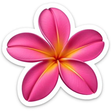 frangipani flower, hot pink sticker