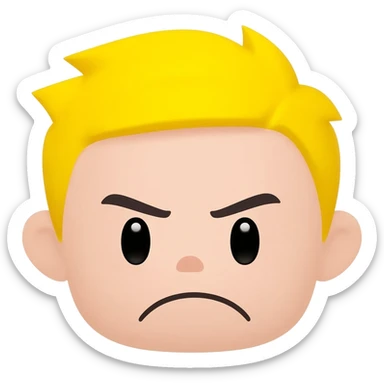 Yellow emoji cute grumpy face sticker