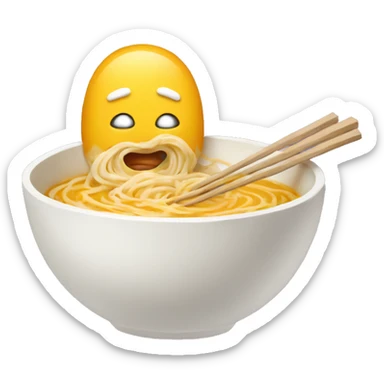 a ramen bowl with paint brush  sticker