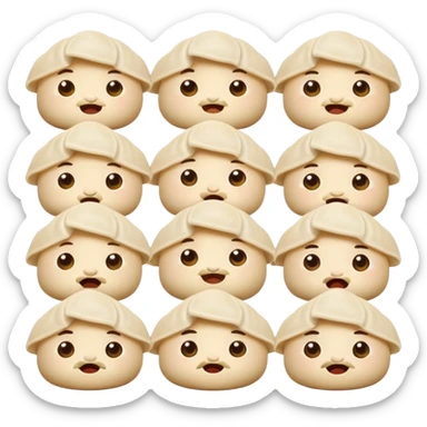 dumplings with facial expressions sticker