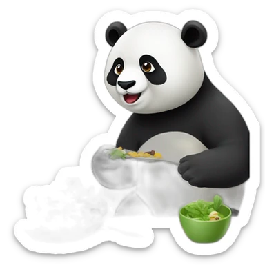Panda en train de manger une personne sticker