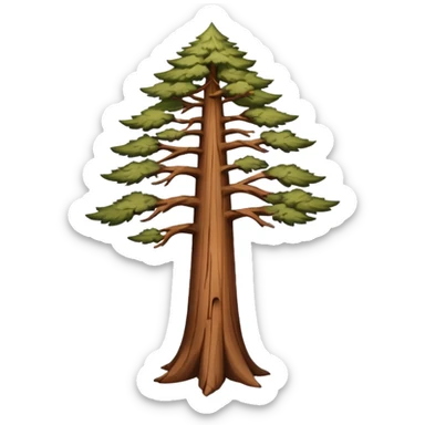 long slim sequoia tree no leaves sticker