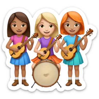 3 girl bands are so fun I banny sticker