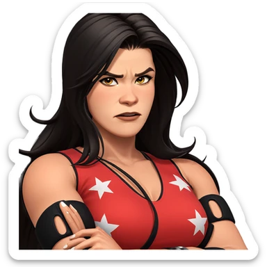 confident girl with crossed arms sticker