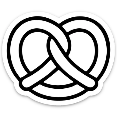 minimalist icon of a German sausage or pretzel, gray color sticker