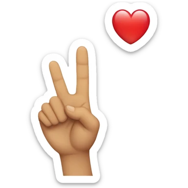 a person smiling holding finger heart emoji sticker