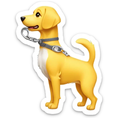 yellow comfortable dog leash sticker
