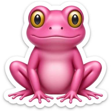 Cute pink frog sticker